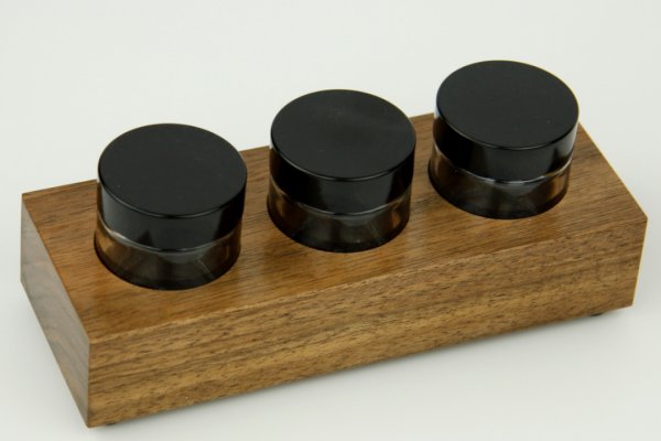 Wooden inkwell holder made of walnut wood